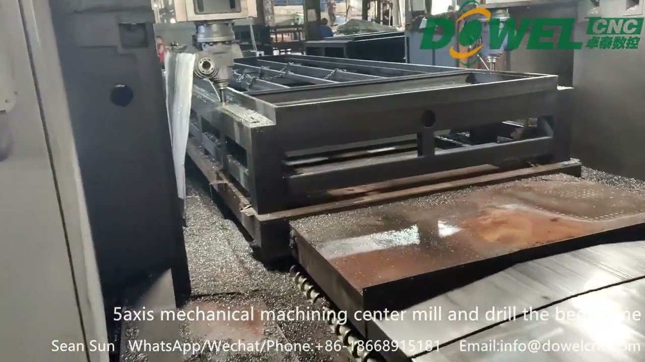 How the bed frame of fiber laser cutting machine processed by 5axis mechanical machining center?