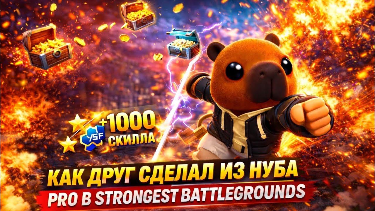 Как друг сделал из нуба в про по игре The Strongest Battlegrounds