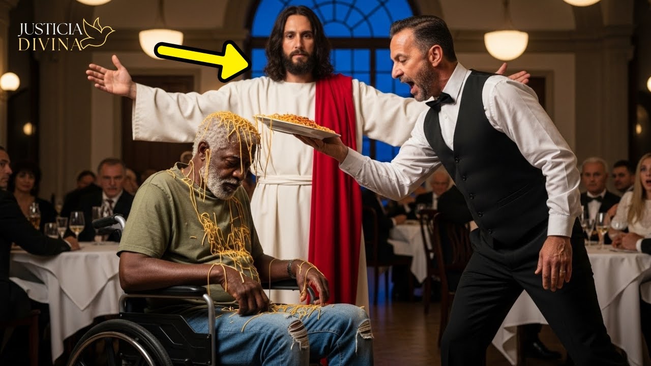 JESÚS LE DA UNA LECCIÓN al mesero que HUMILLÓ a un anciano en silla de ruedas y pobre.
