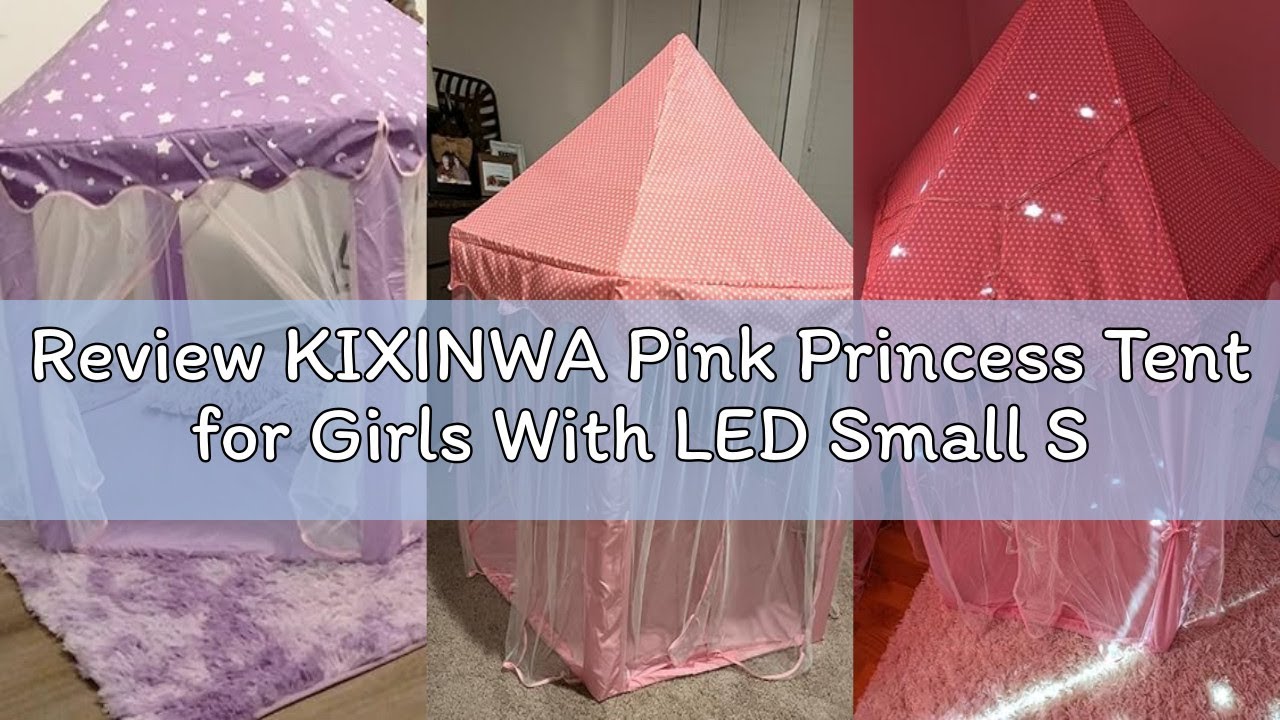 Review KIXINWA Pink Princess Tent for Girls With LED Small Star Lights, Castle Playhouse for Childre