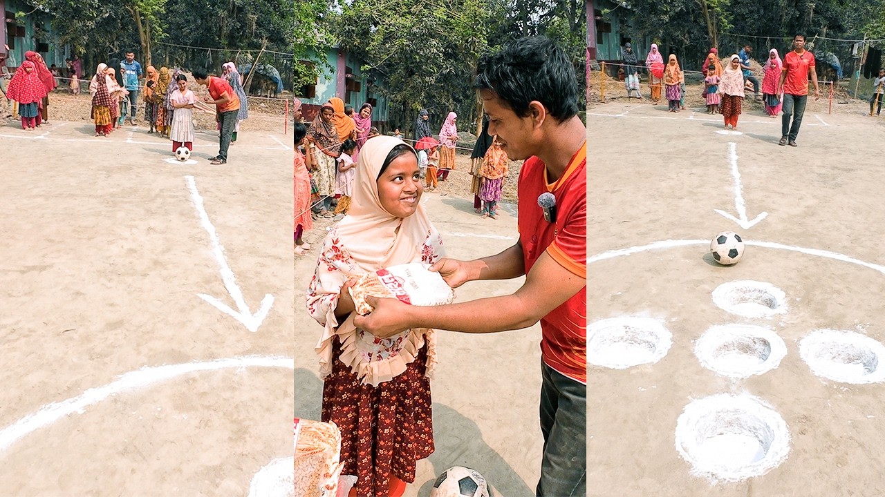 ৫ গর্ত, একটি কিক, ছোট্ট বাচ্চাদের মজার খেলা—কেউ জিতলো, কেউ মিস করলো!