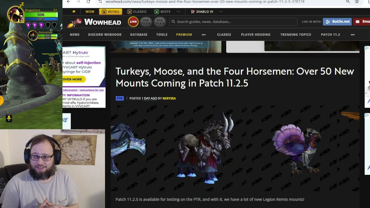 WoW 11.2.5 PTR Datamined Mounts