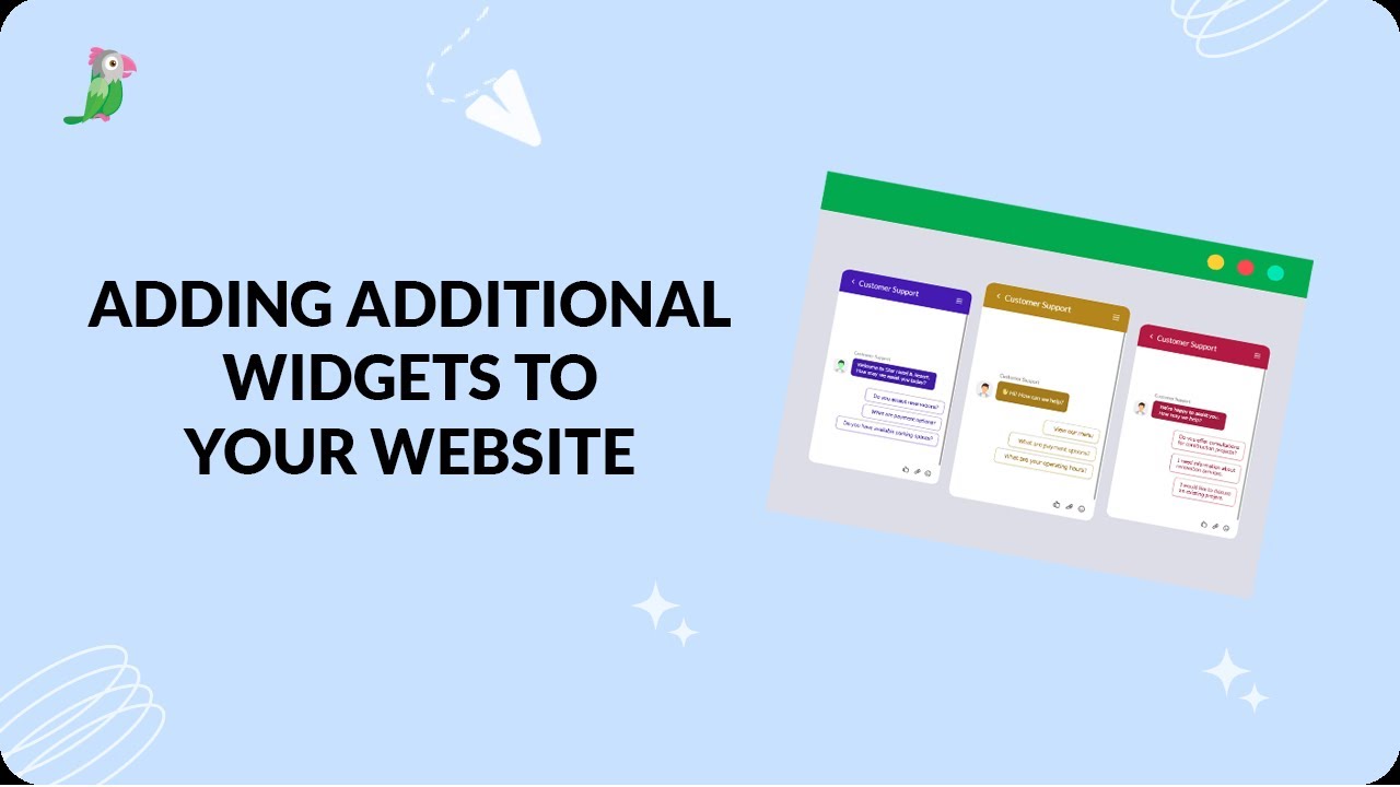 Adding additional widgets to your website