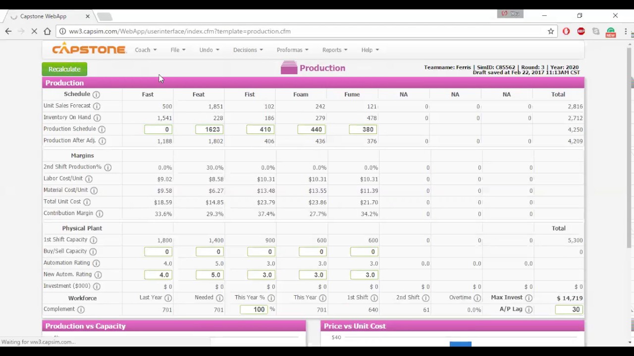 Business Strategy: Capstone Production Tutorial