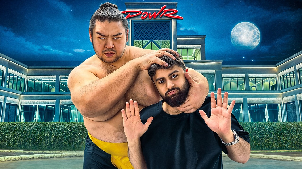 مصارع سومو حقيقي ضد باور 😂🇯🇵!!