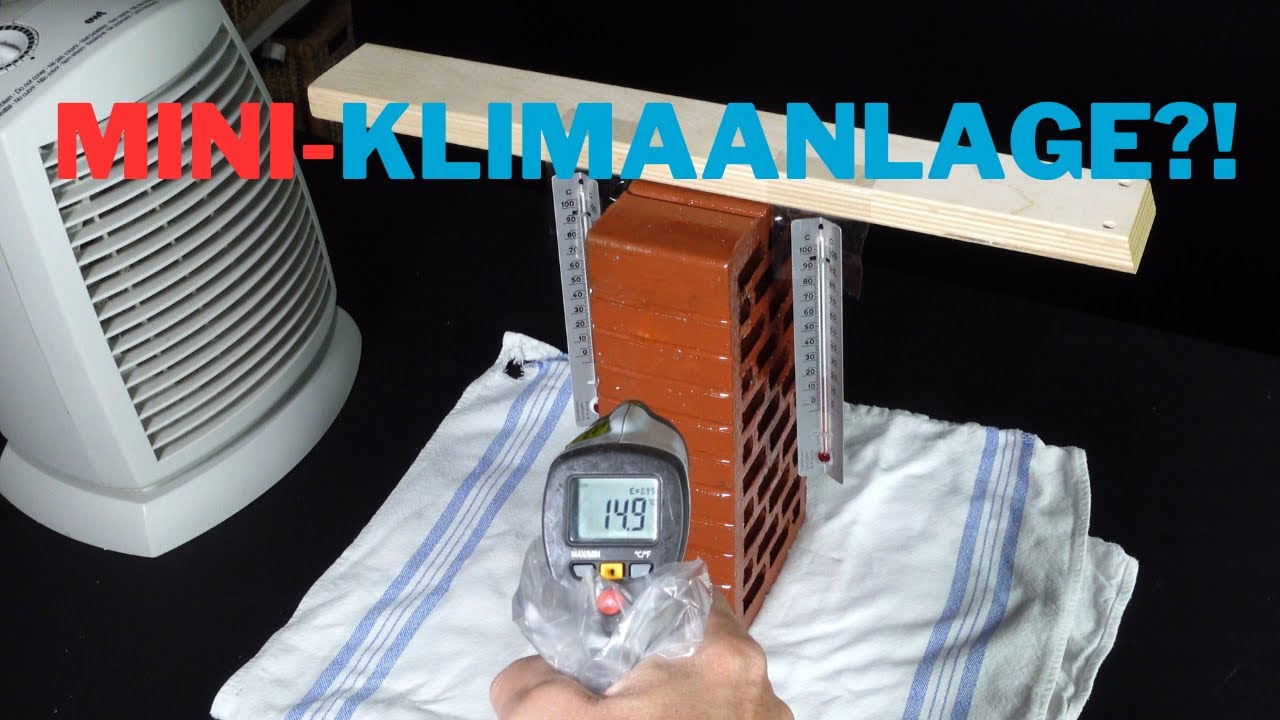 K&uuml;hlung durch Verdunstung - Physik-Experiment mit Ziegelstein
