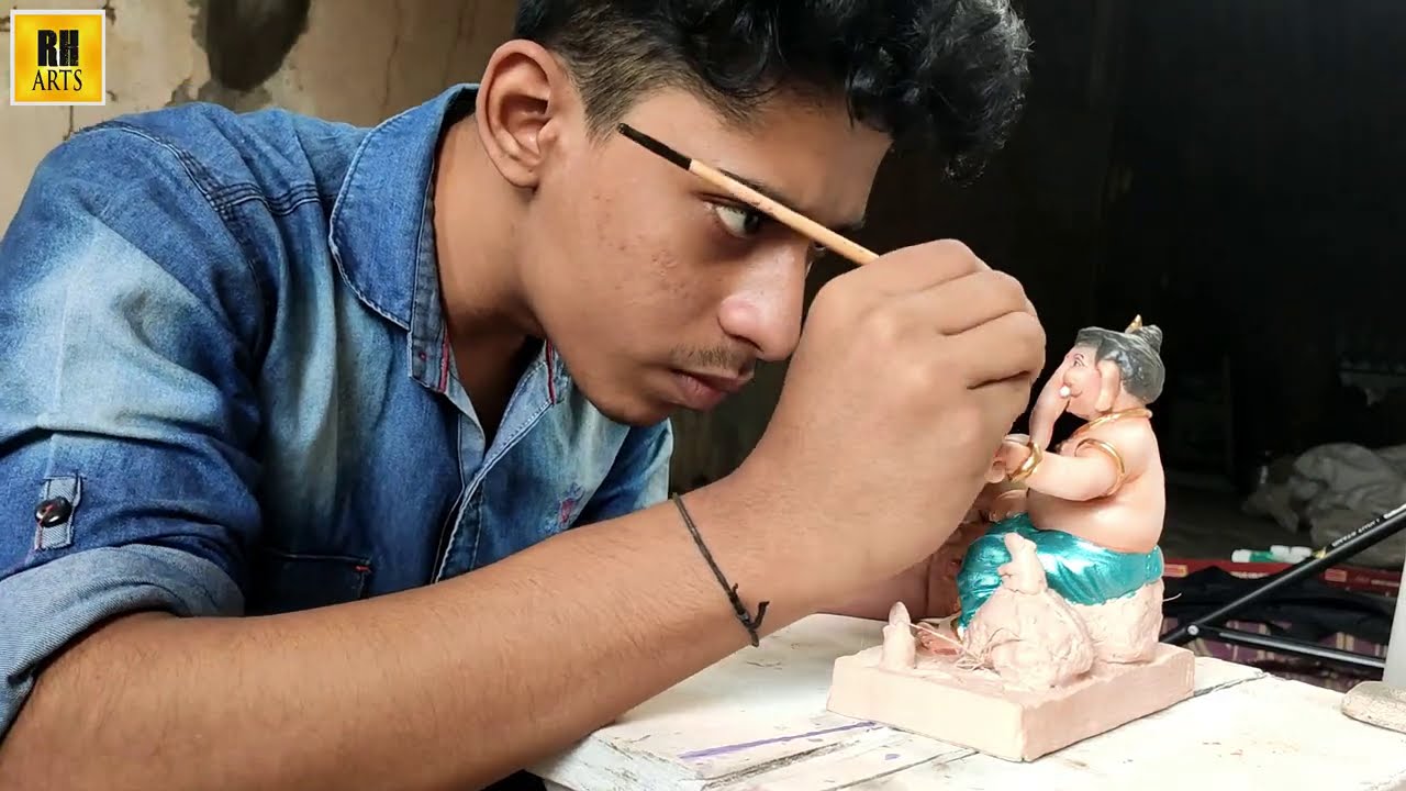 How to paint Ganpati at Home 🙏(Cute Ganesha)