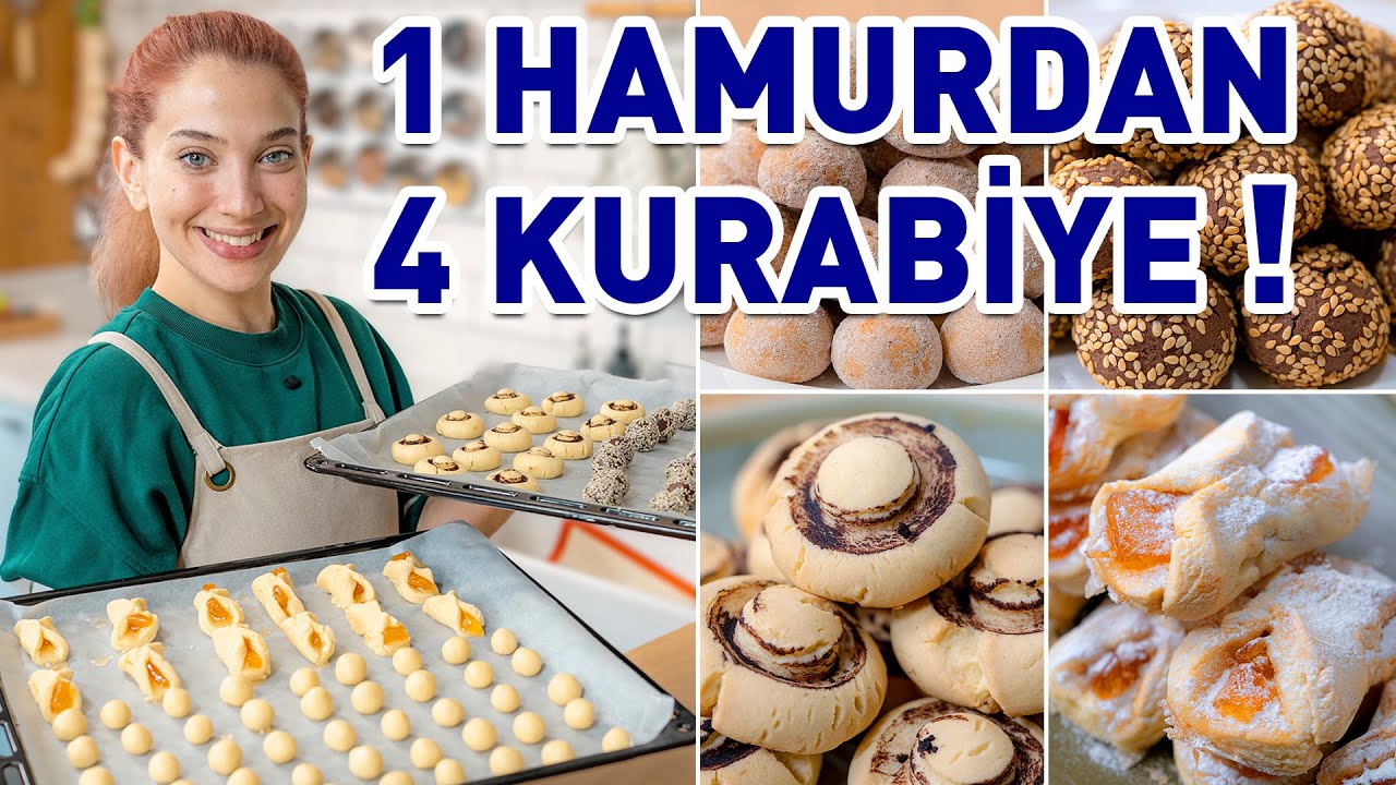 1 Hamurdan Kıyır Kıyır 4 Çeşit Kurabiye Tarifi / Tereyağlı Kurabiye Yapımına Dair Tüm Püf Noktaları