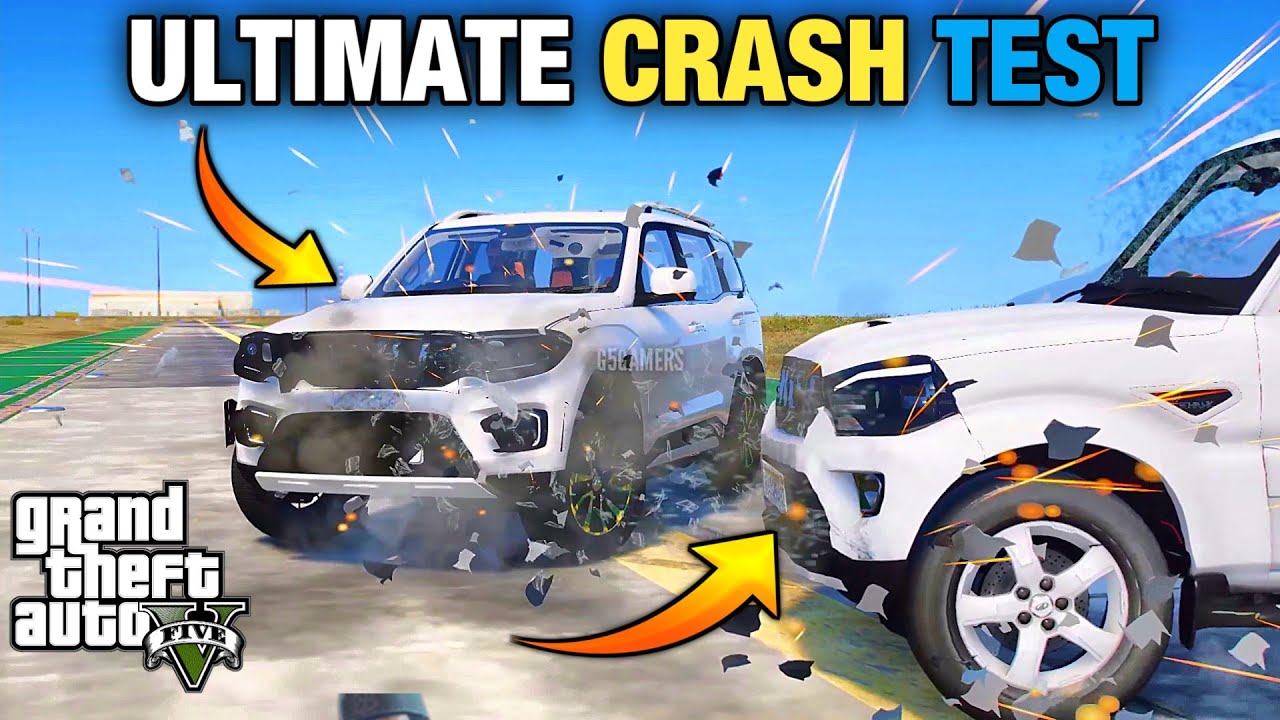 INDIAN CARS ULTIMATE CRASH TEST SCORPIO VS XUV VS THAR VS SAFARI - PART 1 (GTA 5)