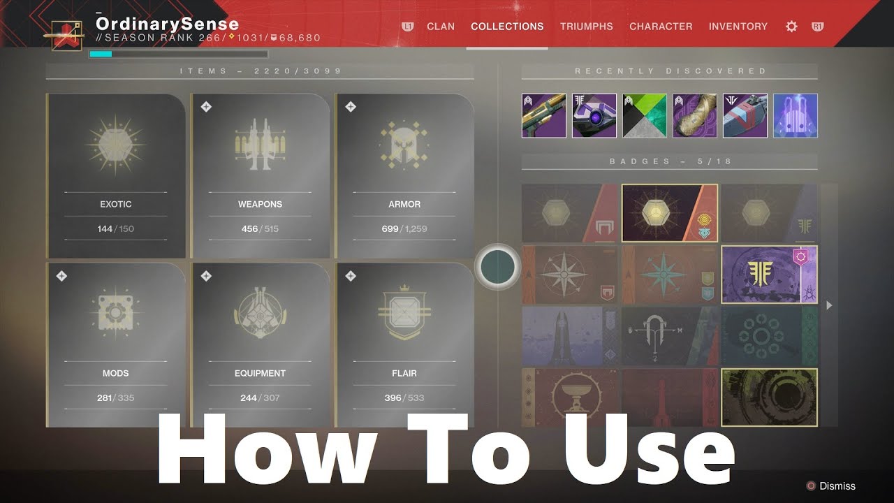 Where Is The Collections In Destiny 2 - How To Use Collections As A New Player In Destiny 2