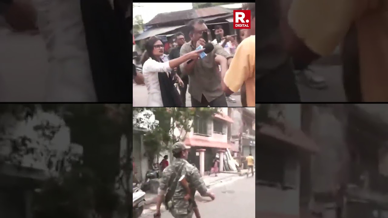 CRPF & Police Lathicharge TMC Crowd Surrounding Suvendu Adhikari at Kolkata Polling Booth