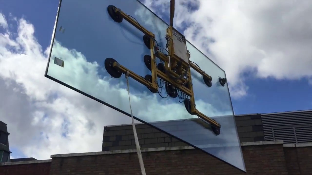 Impressive Crane Lift of Architectural Glass in London - GoPro Footage!
