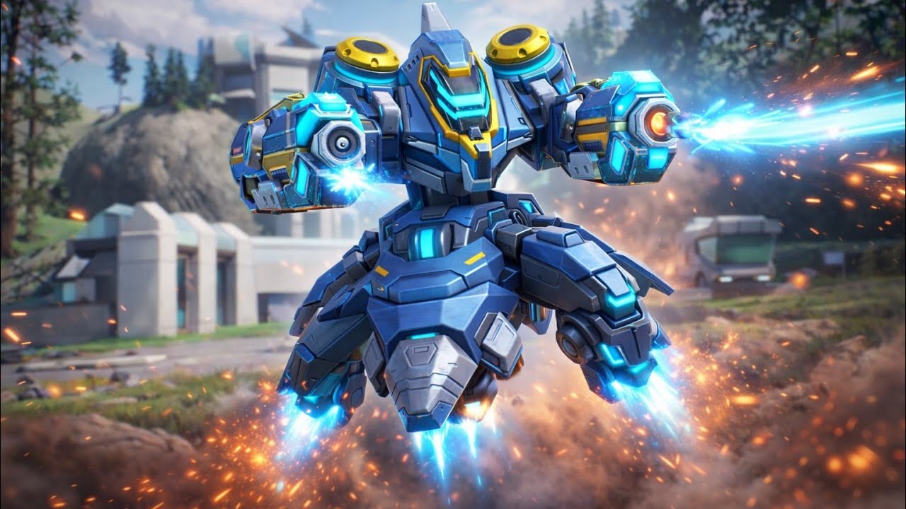 Blizzfrost with Railgun 12 - Mech Arena