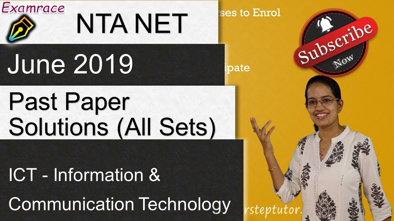 Information & Communication Technology (ICT): NTA NET Paper 1 June 2019 (Past Paper Solutions)