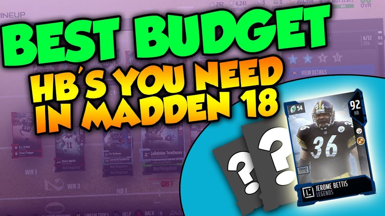 TOP 3 BEST BUDGET HB'S FOR NEW PLAYERS IN MADDEN 18 ULTIMATE TEAM