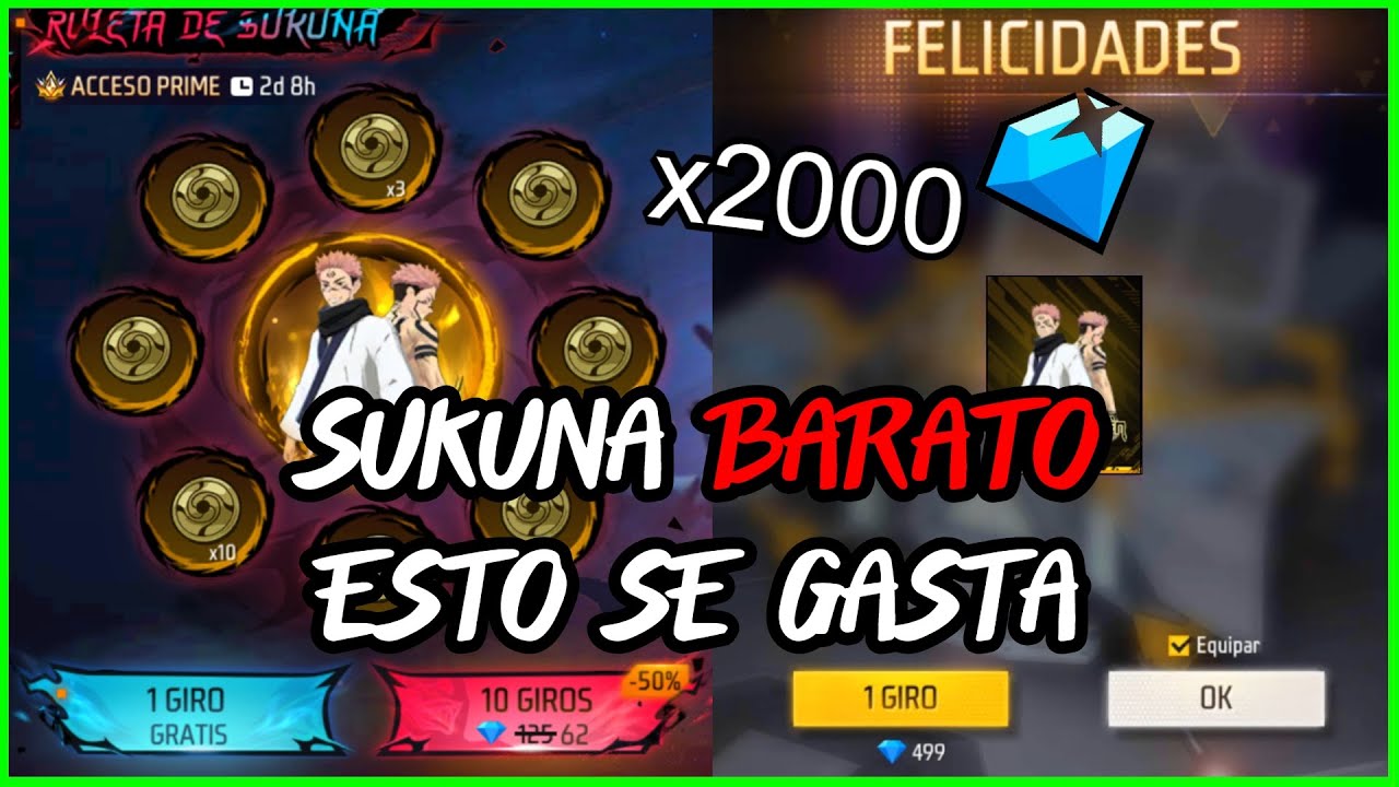 Cuantos DIAMANTES se gastan para SACAR a SUKUNA giros GRATIS ruleta Sukuna Token Jujutsu Universal