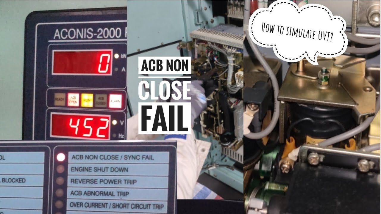 English- ACB non close fail / How to simulate UVT / Generator ACB hyundai Hian 16 / Aconis