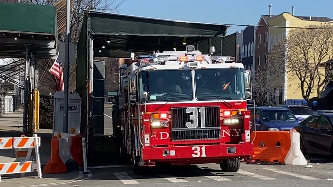 🌟 BRAND NEW 🌟 FDNY Tower Ladder 31 Responding from its Temporary Cage