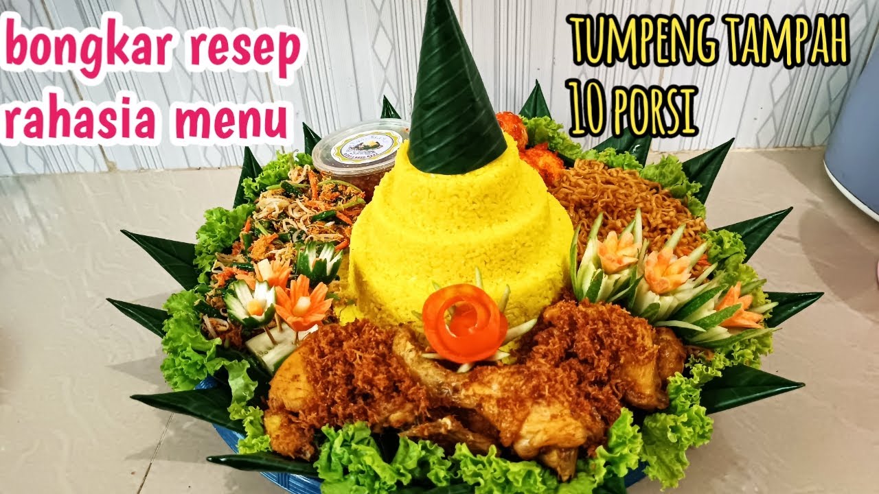 Pesanan tumpeng tampah 10 porsi dan bongkar resep setiap menu isian nya