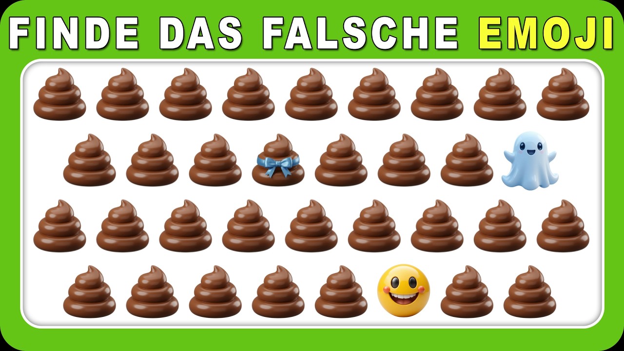 Finde den Ausreißer 🧠💩🔥 Emoji Quiz | 30 Level (Easy–Mittel–Schwer) | Schaffst du alle?