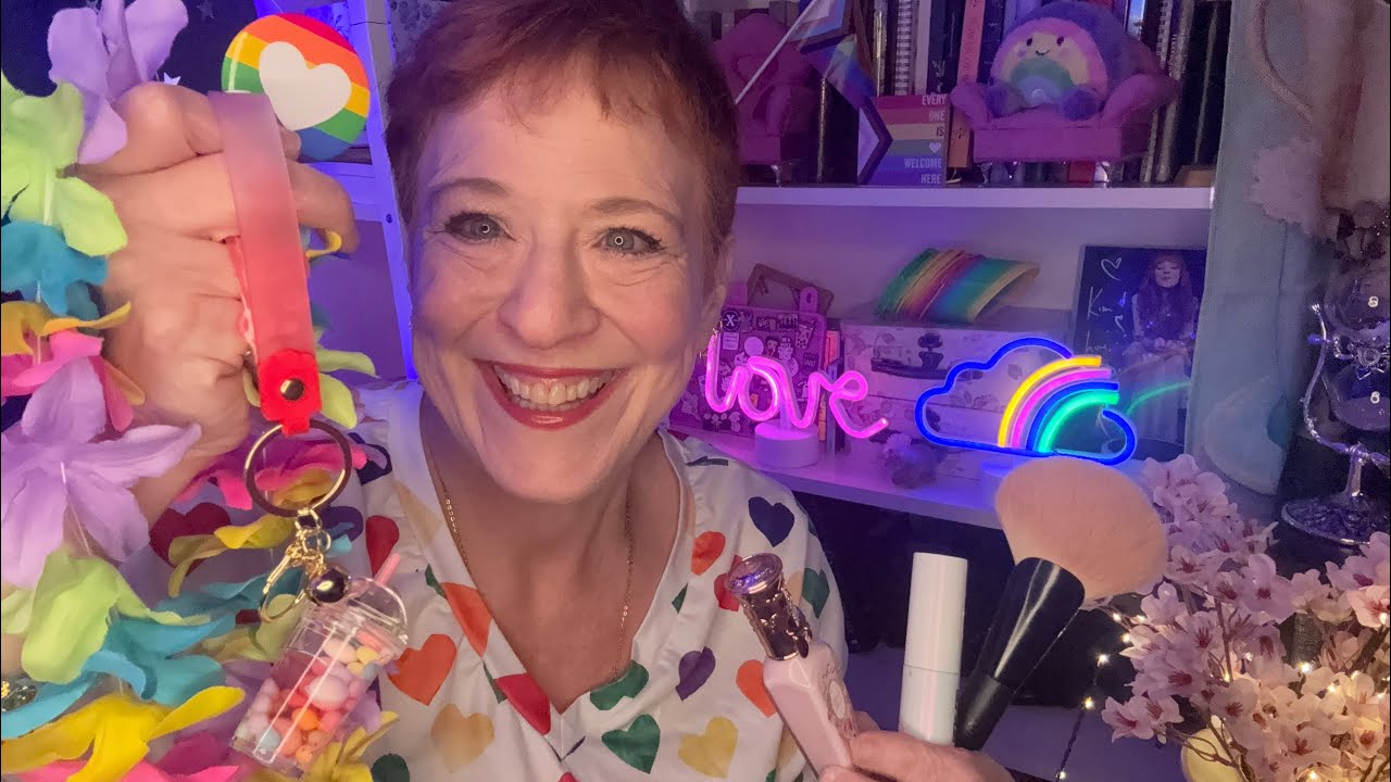 ASMR -auntie Angel gets you ready for Pride & summer solstice. Makeup, love soft spoken-mouth sounds
