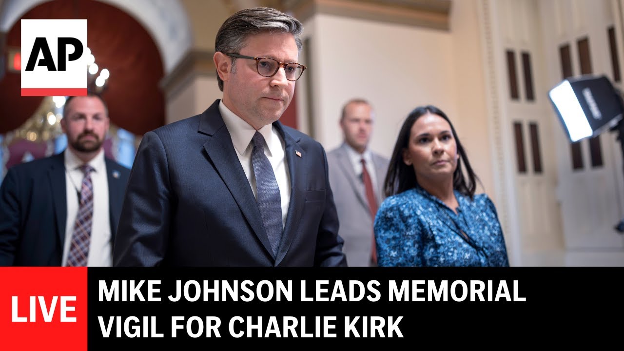 LIVE: Mike Johnson leads memorial vigil for Charlie Kirk