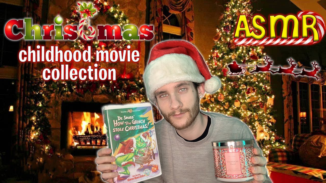 ASMR | Christmas Childhood VHS & DVD Collection w/ Fun Facts, Jolly Sound Assortment, Mic Scratching