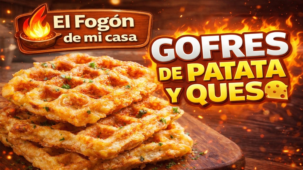 GOFRES DE PATATA Y QUESO 🧀🥔 Crujientes por fuera y súper cremosos | Receta fácil y rápida