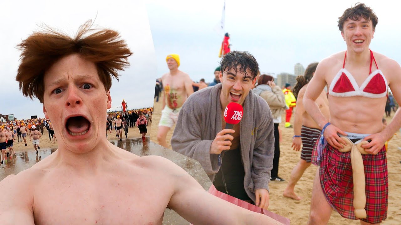 Kleine 🍤  op de Nieuwjaarsduik in Oostende 🥶