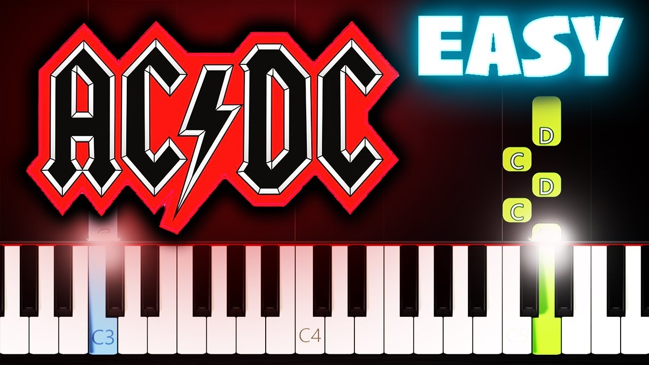 AC/DC - Back In Black - EASY Piano Tutorial