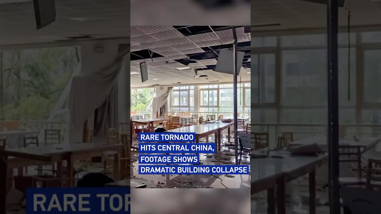 Rare tornado hits central China, footage shows dramatic building collapse #worldnow