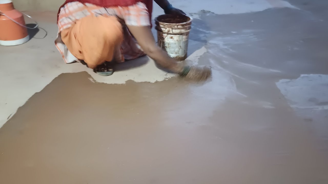🛖अंदर वाले आंगन की पुताई लाल👉 चिकनी मिट्टी और गोबर से रियल जिंदगी🌳🌳