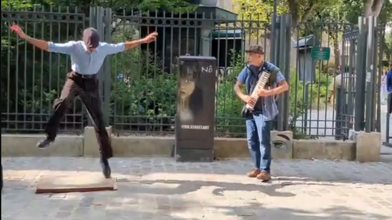 Gypsy jazz tap dancer melodica jam