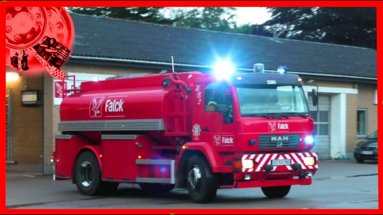 ST.BRØRUP (BRMR1+BRV1) ILD I BIL trekantområdets brandvæsen falck brandbil i udrykning fire truck