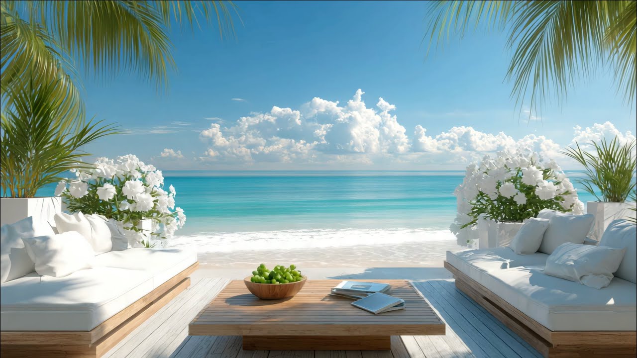 🏖 Tropical Beach Paradise with Ocean Waves 🌊 | Relax Music for Stress Relief and Deep Peace
