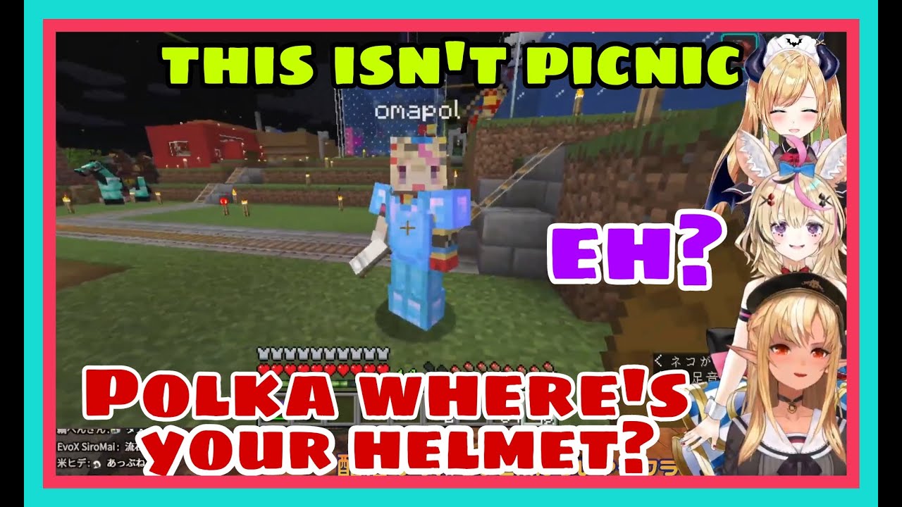 Shiranui Flare n The Struggle To Keep Polka Alive With Choco - Minecraft Collab [Hololive/Eng Sub]