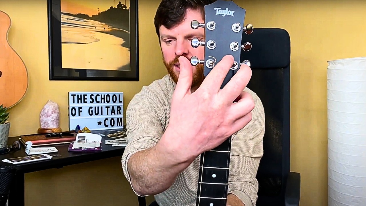 Taylor Guitar String Change [full breakdown] | How to Change Strings | The School of Guitar