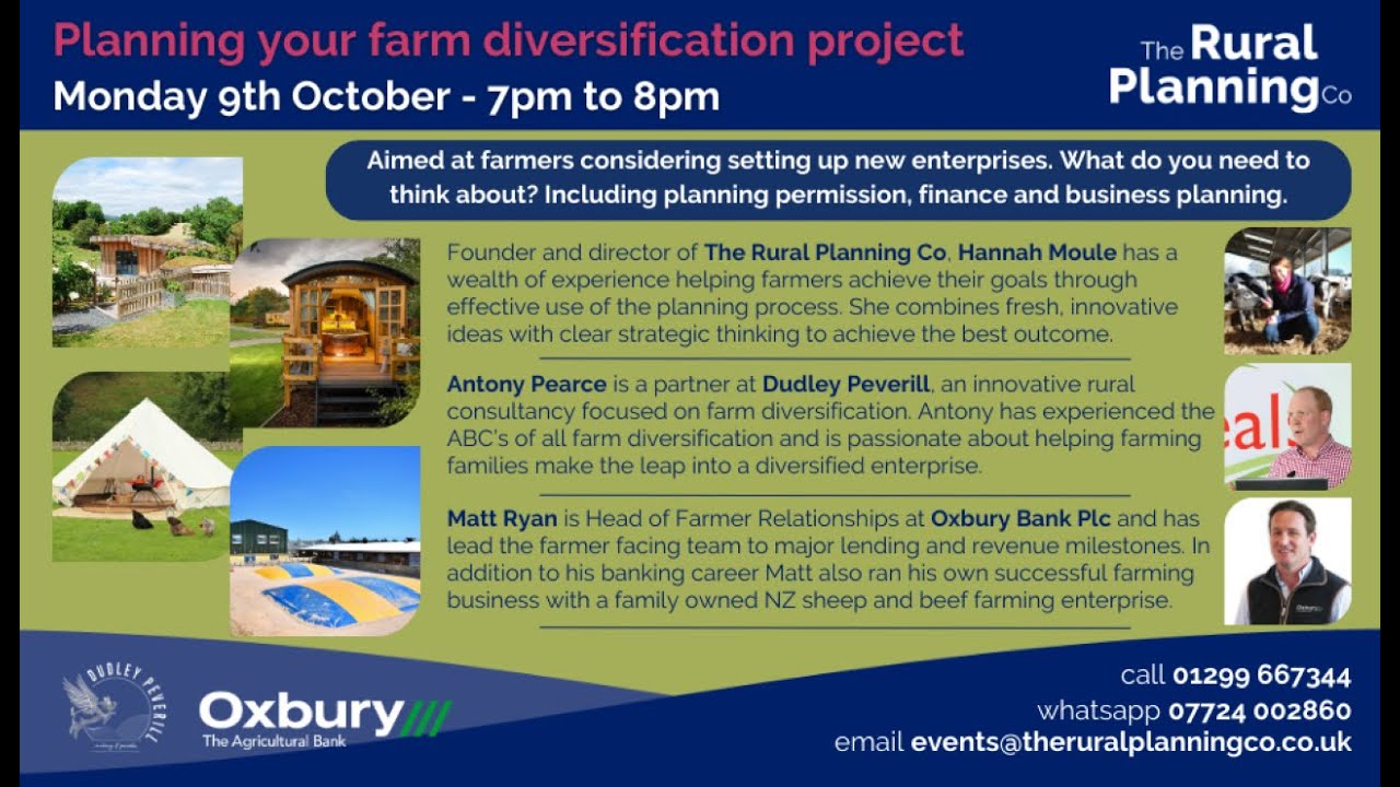 TRPC Webinar - Planning your Farm Diversification Project - October 2023