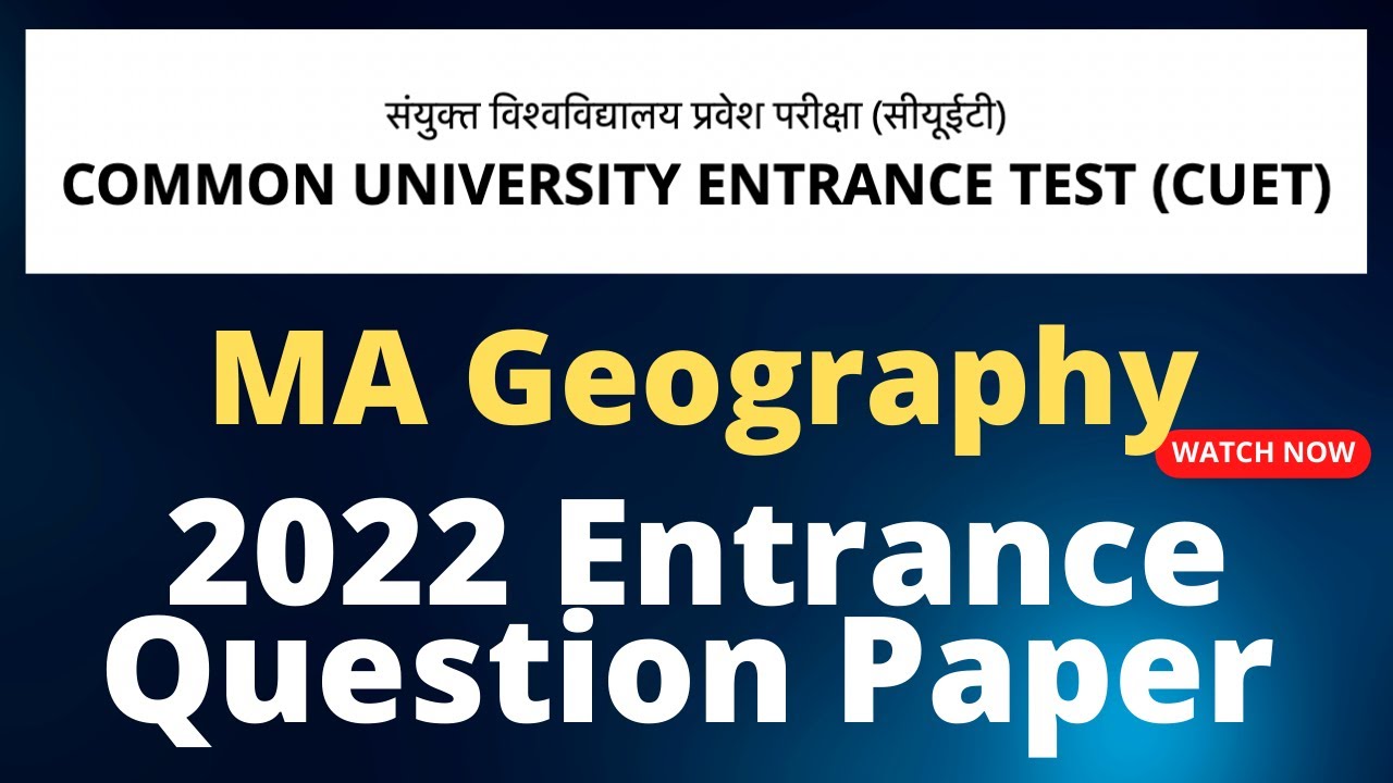 CUET (PG) MA Geography 2022 Question Paper