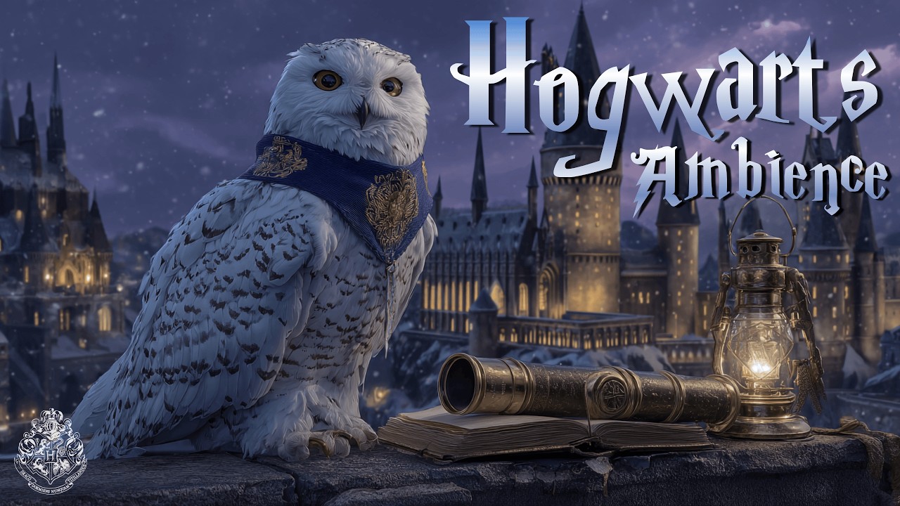 Hogwarts Ambience ✨ Winter Night at the Harry Potter | Relaxing Harry Potter Music for Study & Sleep