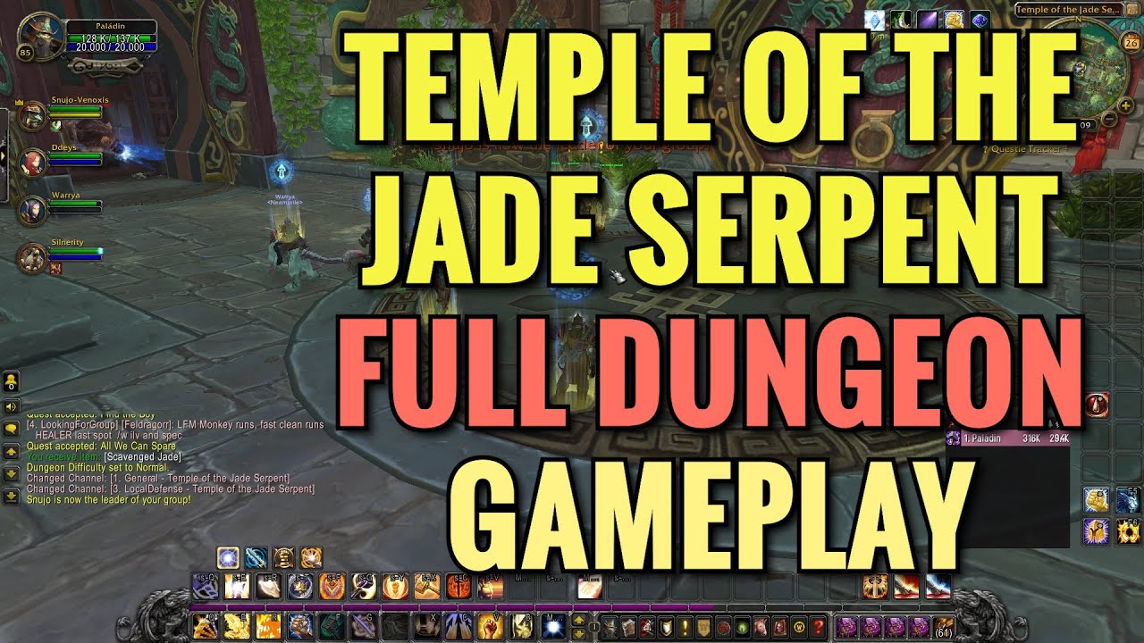 World Of Warcraft Gameplay - Temple Of The Jade Serpent FULL Dungeon (No Commentary)