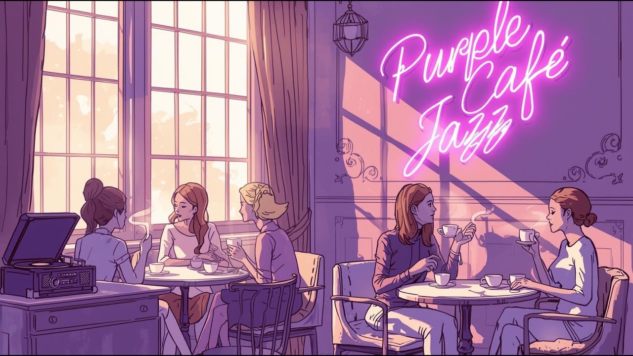 ☕💜 Purple Café Jazz Mornings | Cozy Radio Jazz for Calm Focus