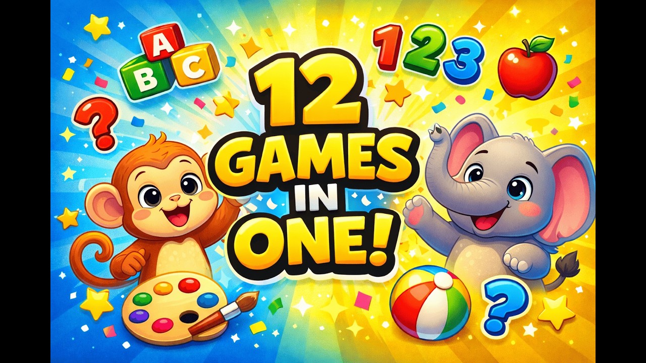 ONE VIDEO = 12 FUN LEARNING GAMES! 😲 Kids Will Beg to Play Again | Numbers, Phonics & Quizzes