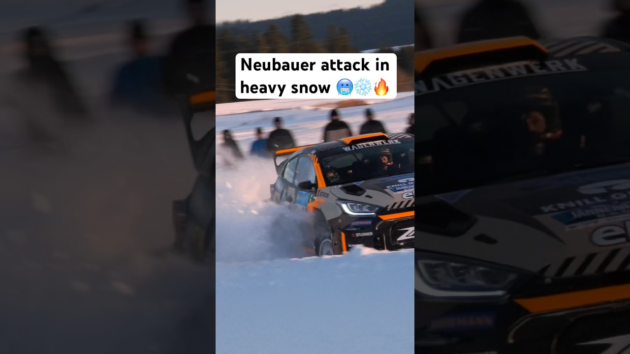 Hermann Neubauer attack in heavy snow at Jännerrallye 