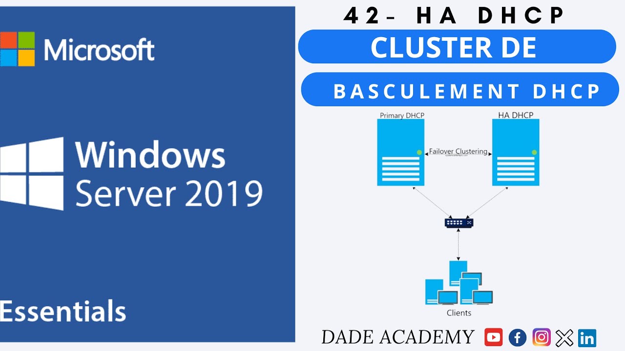 45- Formation Complète Windows Server 2019 : HAUTE DISPONIBILITE DHCP 1/2  |  DADE ACADEMY 2024