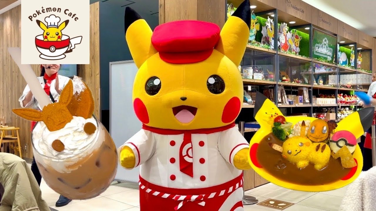 Посетили кафе Pokémon, где можно встретить Пикачу! Отчет о специальном меню, товарах и танце Пикачу