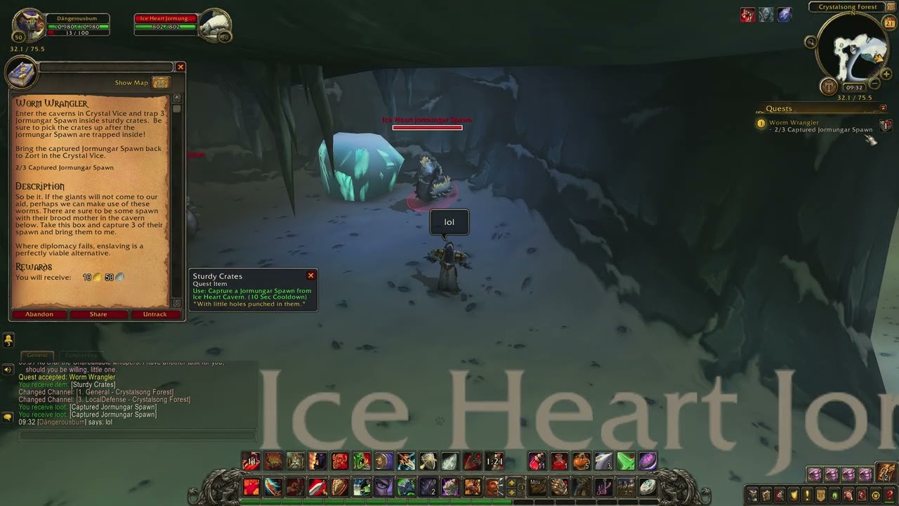 World of Warcraft: Worm Wrangler - Quest ID 12078 (Gameplay/Walkthrough)