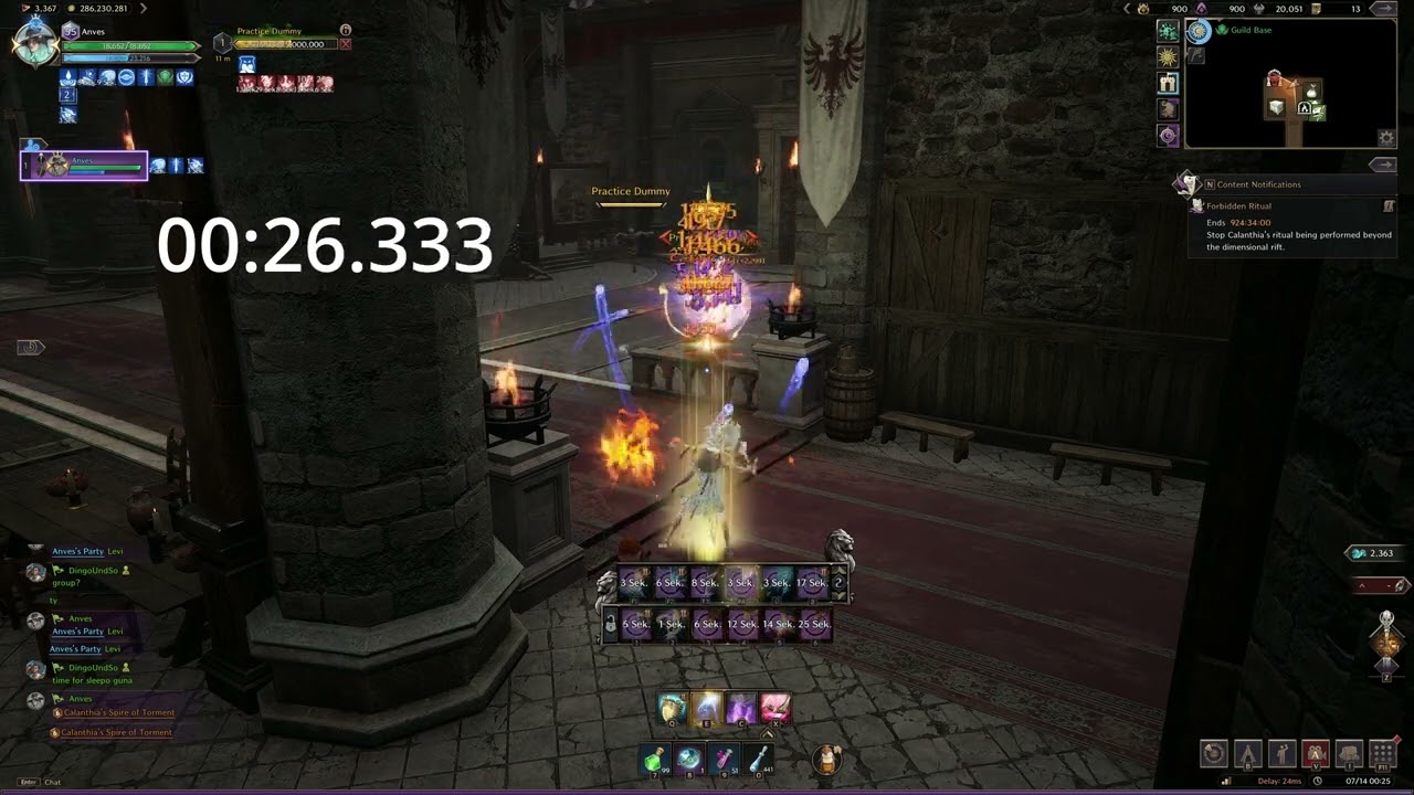 Throne and Liberty - Invocator Parse - 5m Hp Dummy in 60s