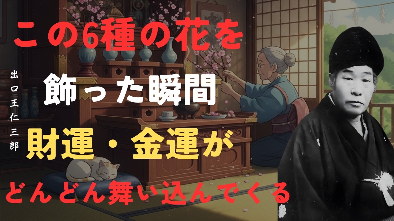 【衝撃】どんなに難しくてもこの6種類の花を見つけて祭壇に飾れ｜財運・金運がどんどん舞い込む｜出口王仁三郎「偉人の教え」「名言」「朗読」「花のある暮らし」