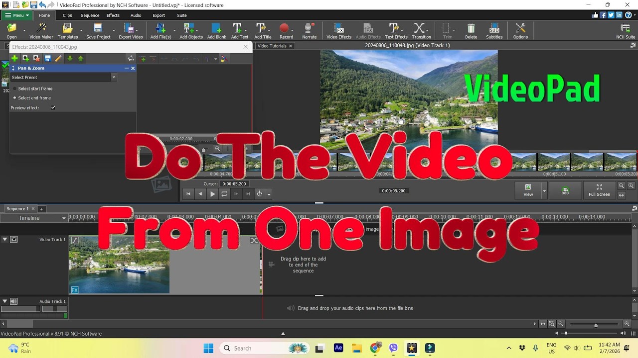 How To Do A Video From The Image In VideoPad | Let`s Do Tech |Pan And Zoom Effect |VideoPad Tutorial